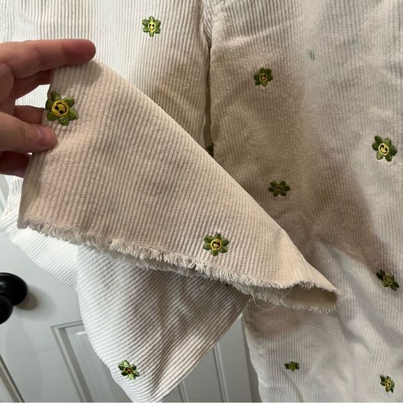 Forever 21 Corduroy Women’s Carpenter Pants Size XS Smiley Face Flowers - Picture 5 of 12